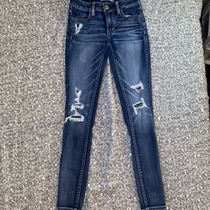 American Eagle Super Stretch Blue Jeggings 0